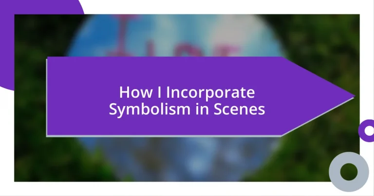 How I Incorporate Symbolism in Scenes