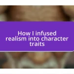 How I infused realism into character traits