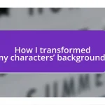 How I transformed my characters’ backgrounds