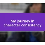 My journey in character consistency